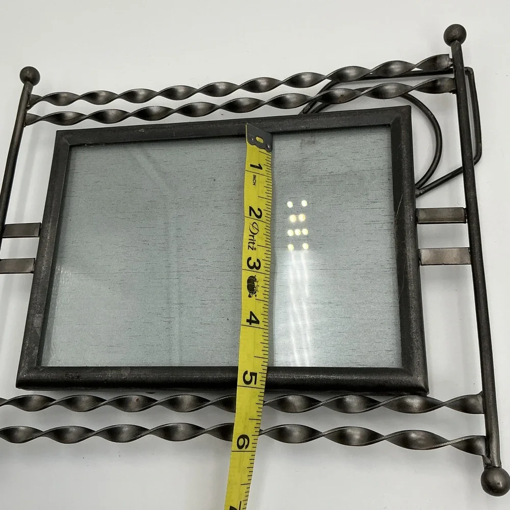 Vintage Wrought Iron Picture Frames Set of 2 Scroll Twisted Metal 5x7 Tabletop